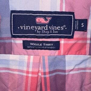 Vineyard Vines Whale Shirt Short Sleeve Plaid Button Up Men's Size S